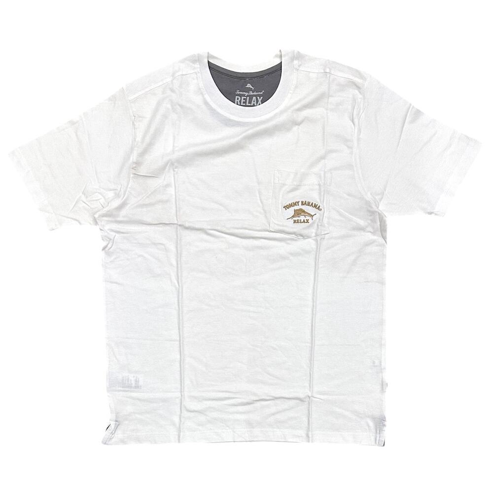 Tommy Bahama Men's T-Shirt Bali High Tide Embroidered Pocket Tee in White - Picture 1 of 3
